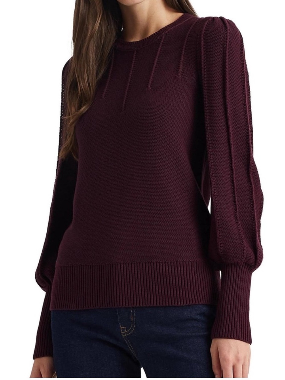NWT Lauren Ralph Lauren Knit
Sweater Long Puff Sleeve